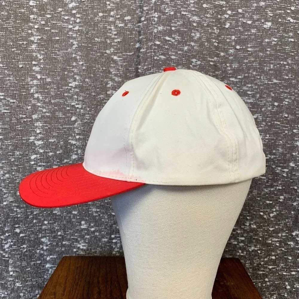 Vintage‎ Headmost Blank Red & White Snapback Cap Hat